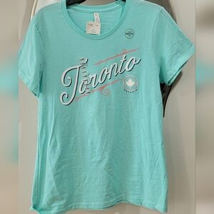 Toronto Script Graphic Tee - Light Teal Women’s Top